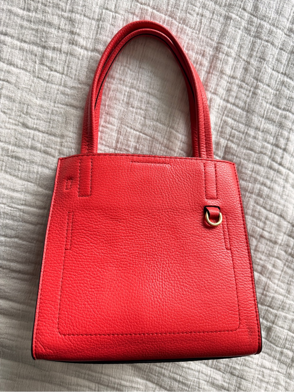 Banana Republic Red Pebbled Leather Crossbody Tote